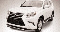 22 999 р. Двойная защита переднего бампера из труб диаметром 76 и 57 мм Slitkoff  Lexus GX460  J150 (2013-2022) 1-ый рестайлинг, 2-ой рестайлинг (Нержавейка, Полированная)  с доставкой в г. Таганрог. Увеличить фотографию 1