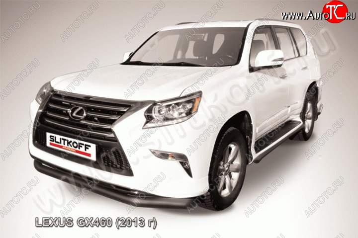 14 999 р. Защита переднего бампера из трубы d76 Slitkoff  Lexus GX460  J150 (2013-2022) 1-ый рестайлинг, 2-ой рестайлинг (Цвет: серебристый)  с доставкой в г. Таганрог