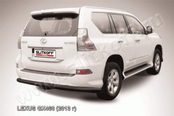 11 349 р. Защита заднего бампера из трубы d76 Slitkoff (радиусная)  Lexus GX460  J150 (2013-2022) 1-ый рестайлинг, 2-ой рестайлинг (Цвет: серебристый)  с доставкой в г. Таганрог. Увеличить фотографию 1