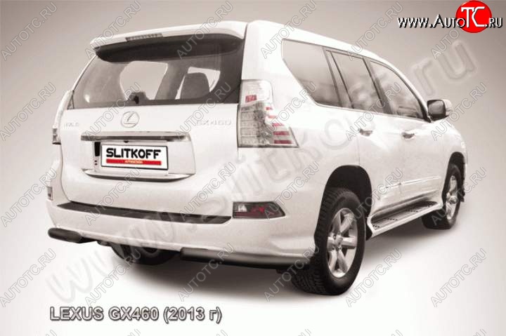 12 699 р. Защита заднего бампера из уголков d76 Slitkoff  Lexus GX460  J150 (2013-2022) 1-ый рестайлинг, 2-ой рестайлинг (Цвет: серебристый)  с доставкой в г. Таганрог