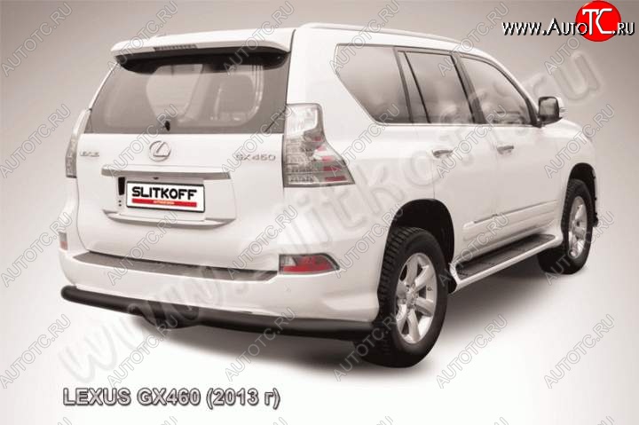 11 349 р. Защита заднего бампера из трубы d76 Slitkoff (радиусная)  Lexus GX460  J150 (2013-2022) 1-ый рестайлинг, 2-ой рестайлинг (Цвет: серебристый)  с доставкой в г. Таганрог