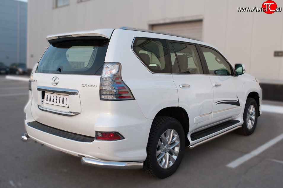 17 599 р. Защита заднего бампера (Ø76 мм уголки, нержавейка) SLITKOFF  Lexus GX460  J150 (2013-2022) 1-ый рестайлинг, 2-ой рестайлинг  с доставкой в г. Таганрог