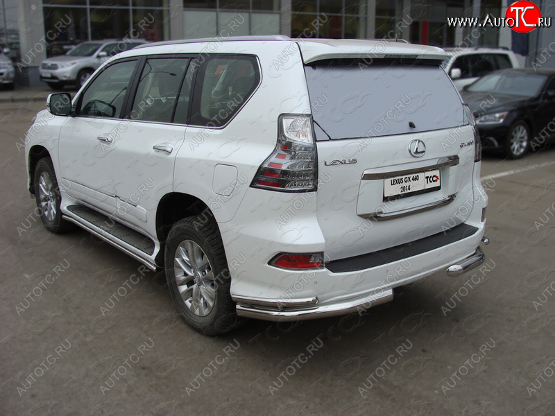 32 749 р. Защита заднего бампера (уголки двойные) ТСС 76,1/42 мм  Lexus GX460  J150 (2013-2019) 1-ый рестайлинг  с доставкой в г. Таганрог