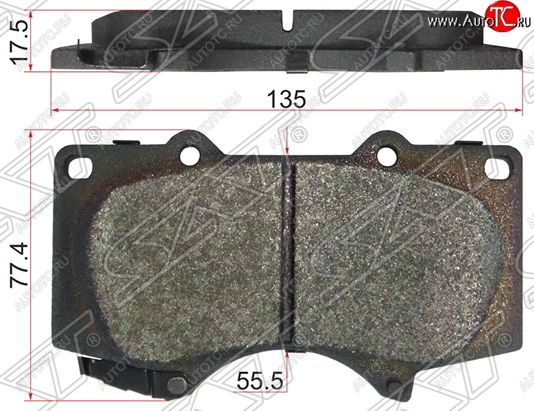 1 779 р. Колодки тормозные SAT (передние,135x77.4x17.5 mm) Lexus GX460 J150 дорестайлинг (2009-2013)  с доставкой в г. Таганрог