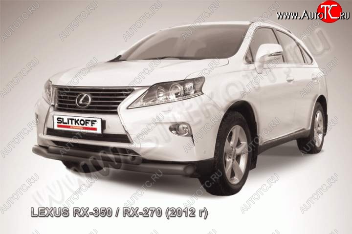 20 699 р. Защита переднего бампера из труб d76+57 Slitkoff Lexus RX 270 AL20 дорестайлинг (2015-2019) (Цвет: серебристый)  с доставкой в г. Таганрог