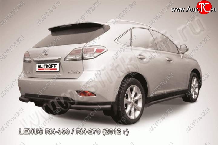 11 799 р. Защита заднего бампера из уголков d76 Slitkoff Lexus RX350 AL10 рестайлинг (2012-2015) (Цвет: серебристый)  с доставкой в г. Таганрог