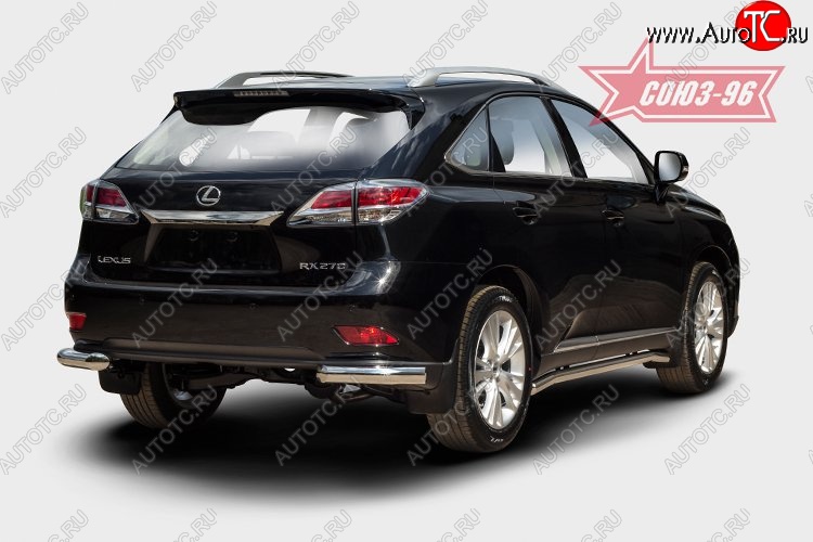 1 249 р. Защита заднего бампера из боковых уголков (d76) Souz-96 Lexus RX 270 AL20 дорестайлинг (2015-2019)  с доставкой в г. Таганрог