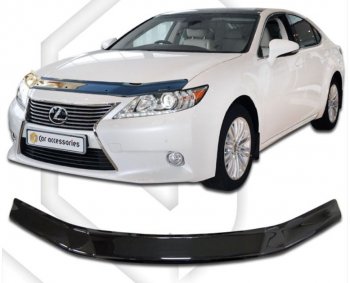 1 999 р. Дефлектор капота CA-Plastiс  Lexus ES250  XV60 (2012-2015) дорестайлинг (Classic черный, Без надписи)  с доставкой в г. Таганрог. Увеличить фотографию 1