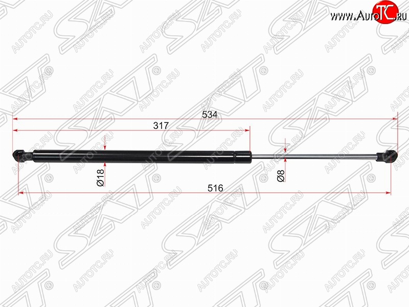 669 р. Упор капота SAT (газовый)  Lexus GS300  S190 (2005-2012) дорестайлинг, рестайлинг  с доставкой в г. Таганрог