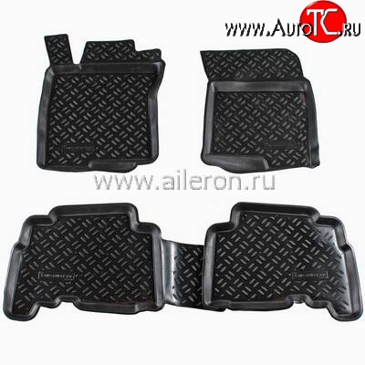 1 789 р. Коврики в салон Aileron 4 шт. (полиуретан) Toyota Land Cruiser Prado J150 дорестайлинг (2009-2013)  с доставкой в г. Таганрог