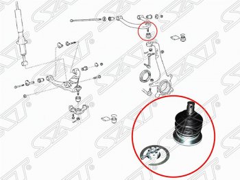 699 р. Шаровая опора верхнего рычага SAT Toyota Land Cruiser Prado J150 дорестайлинг (2009-2013)  с доставкой в г. Таганрог. Увеличить фотографию 2