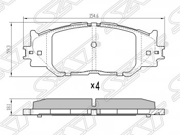 1 349 р. Колодки тормозные SAT (передние)  Lexus IS250 ( XE20,  XE30 седан) - IS350  XE20  с доставкой в г. Таганрог. Увеличить фотографию 1