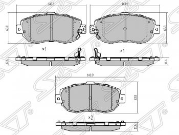 Колодки тормозные SAT (передние) Lexus IS300 XE10 седан дорестайлинг (1998-2005)