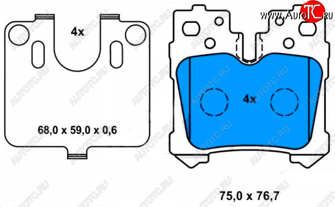 10 749 р. Задние тормозные колодки Toyota (дисковые)  Lexus LS600HL  XF40 (2006-2009) дорестайлинг  с доставкой в г. Таганрог