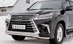 22 749 р. Защита переднего бампера (2 трубы Ø42 мм, нержавейка) Petroil Tuning Lexus LX450d J200 2-ой рестайлинг (2015-2022)  с доставкой в г. Таганрог. Увеличить фотографию 4