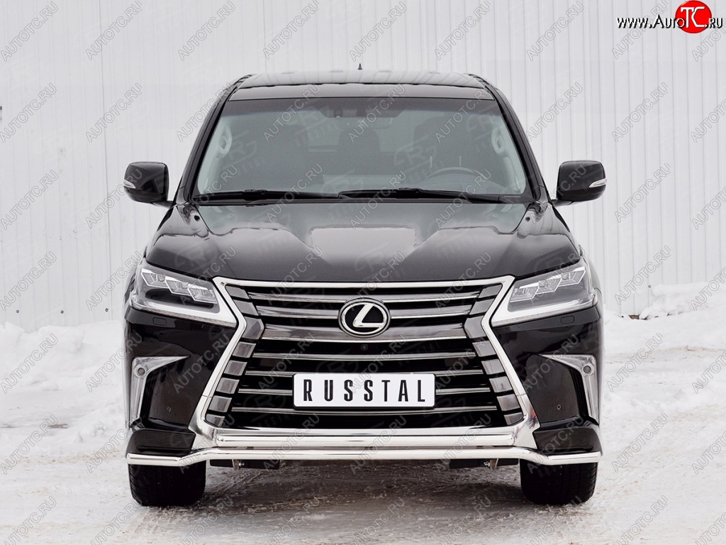 22 749 р. Защита переднего бампера (2 трубы Ø42 мм, нержавейка) Petroil Tuning Lexus LX450d J200 2-ой рестайлинг (2015-2022)  с доставкой в г. Таганрог