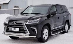 24 999 р. Защита переднего бампера (2 трубыØ63 мм, нержавейка) SLITKOFF Lexus LX450d J200 2-ой рестайлинг (2015-2022)  с доставкой в г. Таганрог. Увеличить фотографию 2