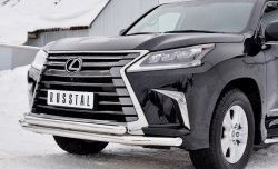 24 999 р. Защита переднего бампера (2 трубыØ63 мм, нержавейка) SLITKOFF Lexus LX450d J200 2-ой рестайлинг (2015-2022)  с доставкой в г. Таганрог. Увеличить фотографию 4