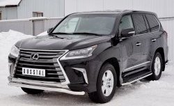 17 999 р. Защита переднего бампера (Ø63 мм, нержавейка) SLITKOFF Lexus LX450d J200 2-ой рестайлинг (2015-2022)  с доставкой в г. Таганрог. Увеличить фотографию 2