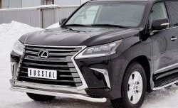 17 999 р. Защита переднего бампера (Ø63 мм, нержавейка) SLITKOFF Lexus LX450d J200 2-ой рестайлинг (2015-2022)  с доставкой в г. Таганрог. Увеличить фотографию 4