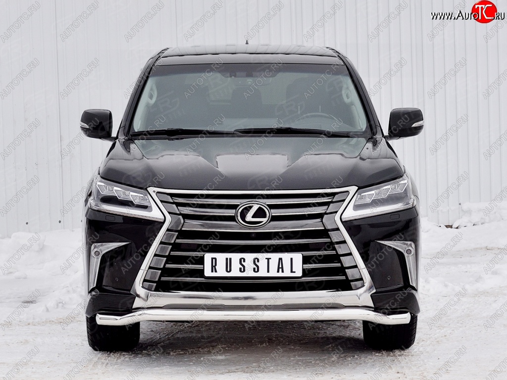 17 999 р. Защита переднего бампера (Ø63 мм, нержавейка) SLITKOFF Lexus LX450d J200 2-ой рестайлинг (2015-2022)  с доставкой в г. Таганрог