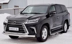 17 699 р. Защита переднего бампера (Ø76 мм, нержавейка) SLITKOFF Lexus LX450d J200 2-ой рестайлинг (2015-2022)  с доставкой в г. Таганрог. Увеличить фотографию 2