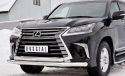 26 849 р. Защита переднего бампера (2 трубыØ76 и 63 мм, нержавейка) SLITKOFF  Lexus LX450d  J200 (2015-2022) 2-ой рестайлинг  с доставкой в г. Таганрог. Увеличить фотографию 4