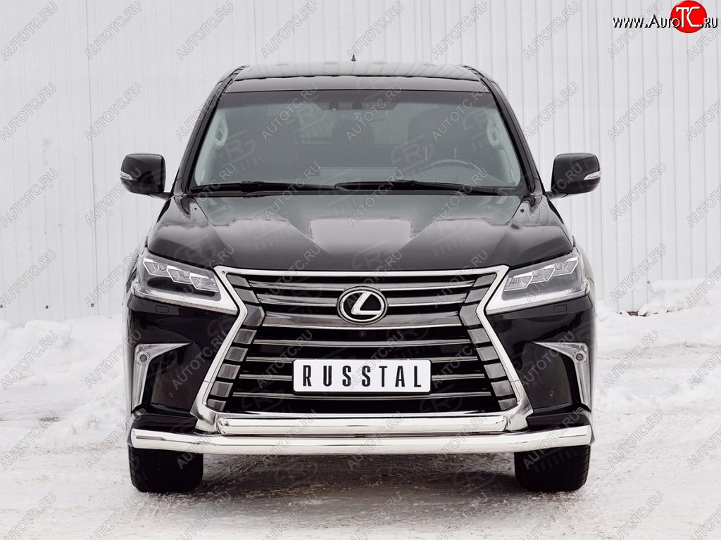 26 849 р. Защита переднего бампера (2 трубыØ76 и 63 мм, нержавейка) SLITKOFF  Lexus LX450d  J200 (2015-2022) 2-ой рестайлинг  с доставкой в г. Таганрог