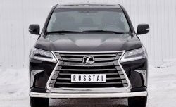 Защита переднего бампера (Ø76 мм, нержавейка) SLITKOFF Lexus LX450d J200 2-ой рестайлинг (2015-2022)