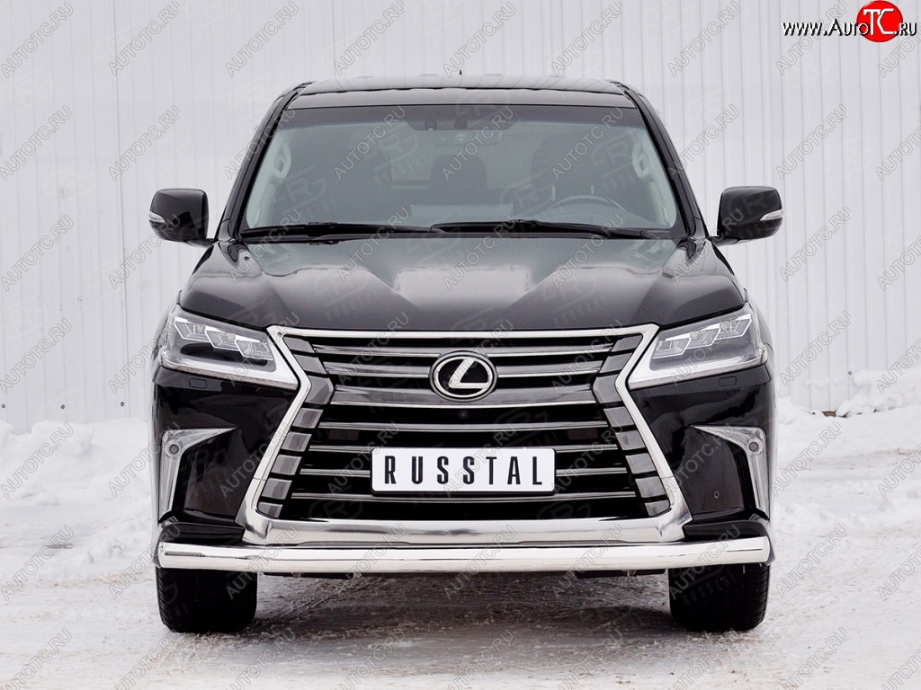 17 699 р. Защита переднего бампера (Ø76 мм, нержавейка) SLITKOFF Lexus LX450d J200 2-ой рестайлинг (2015-2022)  с доставкой в г. Таганрог