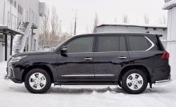 16 799 р. Защита порогов из круглой трубы диаметром 42 мм SLITKOFF  Lexus LX450d  J200 (2015-2022) 2-ой рестайлинг  с доставкой в г. Таганрог. Увеличить фотографию 3