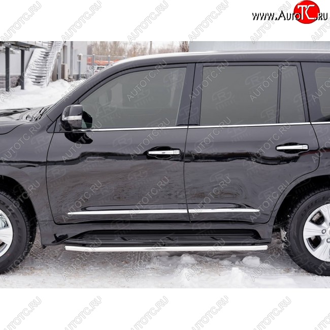 16 799 р. Защита порогов из круглой трубы диаметром 42 SLITKOFF v3 Lexus LX450d J200 2-ой рестайлинг (2015-2022)  с доставкой в г. Таганрог