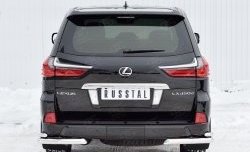 Защита заднего бампера (2 трубы Ø63 и 42 мм уголки, нержавейка) SLITKOFF Lexus LX450d J200 2-ой рестайлинг (2015-2022)