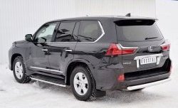 20 599 р. Защита заднего бампера (Ø76 мм, нержавейка, NOT F-SPORT/HERITAGE) SLITKOFF Lexus LX570 J200 2-ой рестайлинг (2015-2022)  с доставкой в г. Таганрог. Увеличить фотографию 2