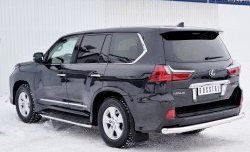 21 449 р. Защита заднего бампера (Ø76 мм, нержавейка) SLITKOFF Lexus LX450d J200 2-ой рестайлинг (2015-2022)  с доставкой в г. Таганрог. Увеличить фотографию 2