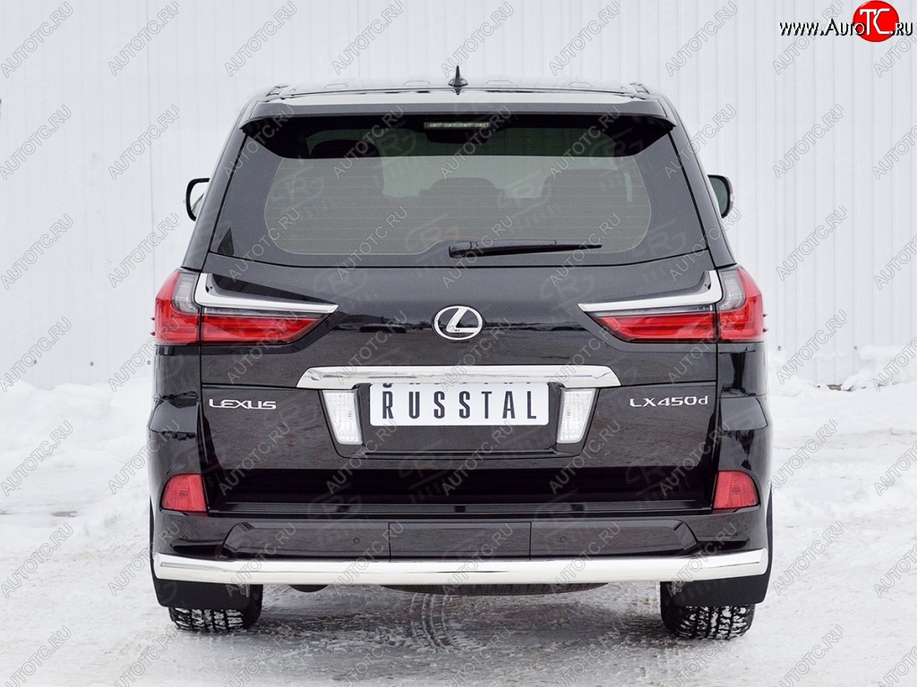 21 449 р. Защита заднего бампера (Ø76 мм, нержавейка) SLITKOFF Lexus LX450d J200 2-ой рестайлинг (2015-2022)  с доставкой в г. Таганрог