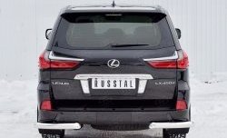 15 299 р. Защита заднего бампера (Ø76 мм уголки, нержавейка) SLITKOFF  Lexus LX450d  J200 (2015-2022) 2-ой рестайлинг  с доставкой в г. Таганрог. Увеличить фотографию 1