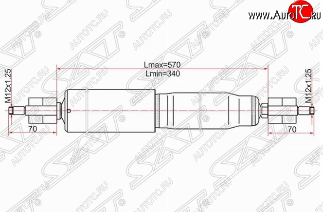 2 979 р. Амортизатор передний SAT (LH=RH)  Lexus LX470  J100 (1998-2002), Toyota Land Cruiser  J105 (1998-2007)  с доставкой в г. Таганрог