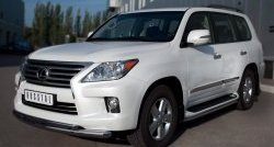 22 999 р. Защита переднего бампера (2 трубыØ76 и 42 мм, нержавейка) SLITKOFF  Lexus LX570  J200 (2007-2012) дорестайлинг  с доставкой в г. Таганрог. Увеличить фотографию 4