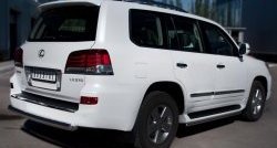 16 749 р. Защита заднего бампера (Ø76 мм, нержавейка) SLITKOFF  Lexus LX570  J200 (2007-2012) дорестайлинг  с доставкой в г. Таганрог. Увеличить фотографию 1