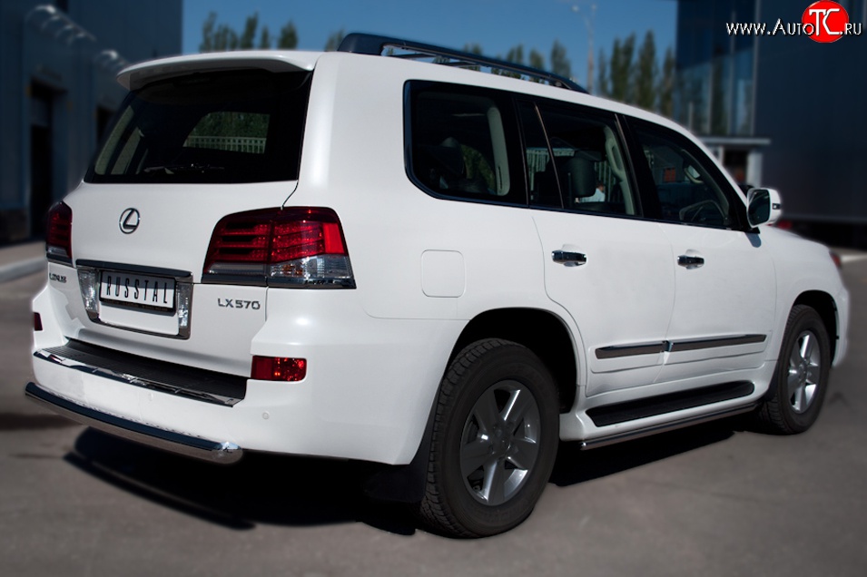 16 749 р. Защита заднего бампера (Ø76 мм, нержавейка) SLITKOFF  Lexus LX570  J200 (2007-2012) дорестайлинг  с доставкой в г. Таганрог