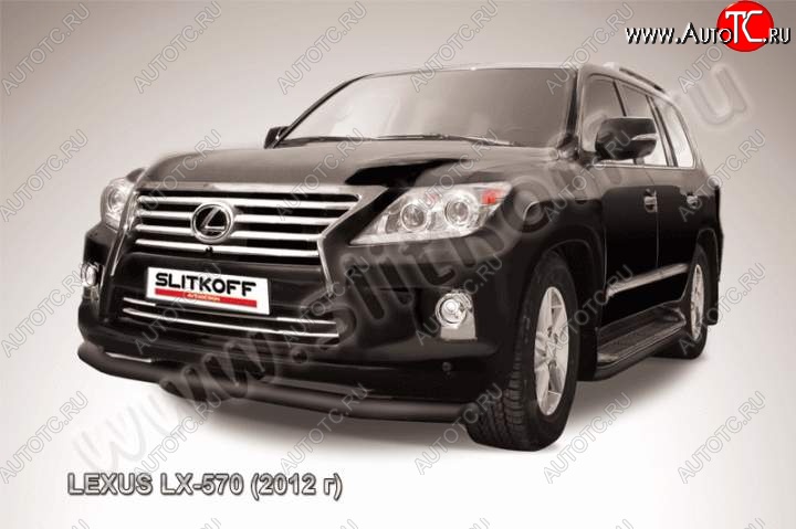 14 499 р. Защита переднего бампера из трубы d76 Slitkoff (дуга)  Lexus LX570  J200 (2012-2015) 1-ый рестайлинг (Цвет: серебристый)  с доставкой в г. Таганрог