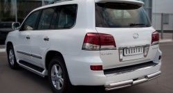 22 999 р. Защита заднего бампера (2 трубы Ø76 и 42 мм, нержавейка) SLITKOFF  Lexus LX570  J200 (2012-2015) 1-ый рестайлинг  с доставкой в г. Таганрог. Увеличить фотографию 3