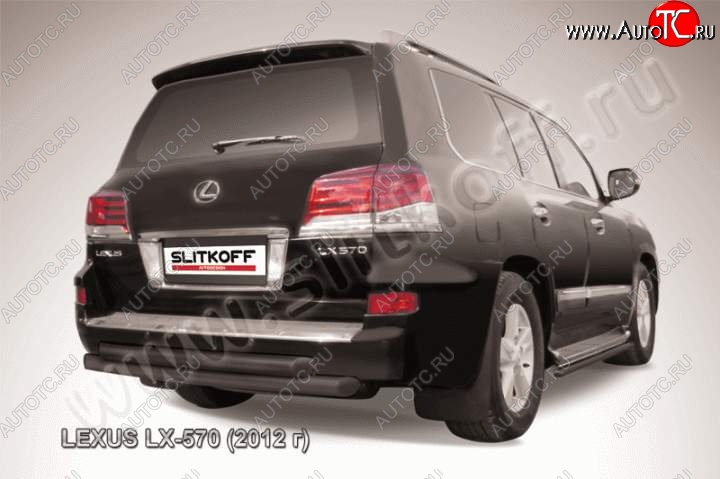 17 999 р. Защита заднего бампера из труб d76 Slitkoff (двойная)  Lexus LX570  J200 (2012-2015) 1-ый рестайлинг (Цвет: серебристый)  с доставкой в г. Таганрог