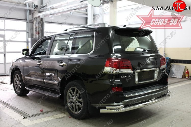 6 893 р. Двойная защита заднего бампера Souz-96 (d76/42) Lexus LX570 J200 1-ый рестайлинг (2012-2015)  с доставкой в г. Таганрог