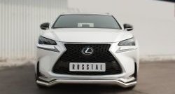 15 999 р. Защита переднего бампера (Ø63 мм волна, нержавейка, F-SPORT) SLITKOFF  Lexus NX200T  Z10 (2014-2017)  с доставкой в г. Таганрог. Увеличить фотографию 1