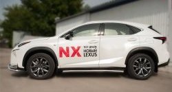 21 999 р. Защита порогов из круглой трубы диаметром 63 мм F SPORT SLITKOFF  Lexus NX200T  Z10 (2014-2017)  с доставкой в г. Таганрог. Увеличить фотографию 3