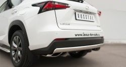 16 849 р. Защита заднего бампера (Ø75x42 мм, нержавейка, F-Sport) Russtal Lexus NX200T Z10 (2014-2017)  с доставкой в г. Таганрог. Увеличить фотографию 2