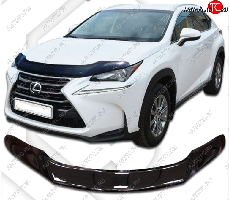 2 379 р. Дефлектор капота CA-Plastic exclusive  Lexus NX300h  Z10 (2014-2017) дорестайлинг (Classic черный, Без надписи)  с доставкой в г. Таганрог