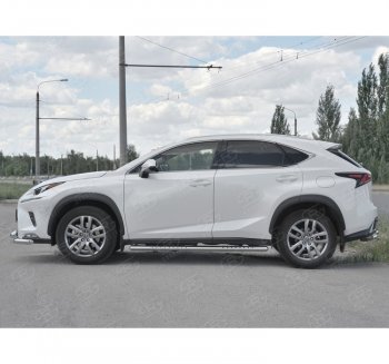 31 649 р. Пороги труба 120х60 Russtal (овал с проступью) Lexus NX300h Z10 дорестайлинг (2014-2017)  с доставкой в г. Таганрог. Увеличить фотографию 3